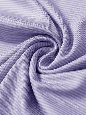 Close-up of lavender melange pinstripe quarter zip pullover fabric showing fine lines and soft knit texture.