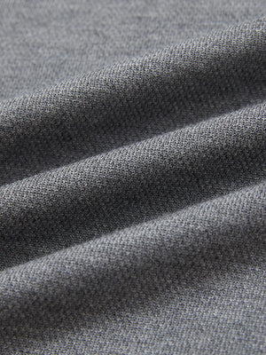 Fabric detail of Premium jacquard quarter zip pullover with textured weave in grey