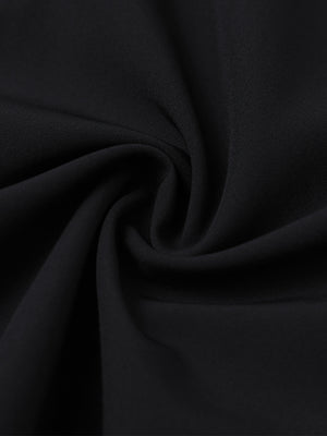 Fabric close-up of traditional breathable solid shirt, soft weave with airy black finish