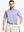 Model front half-body holding golf club in LAVENDER Performance Ananas Jacquard Polo