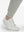 Detail view of hem on silver gray flat front golf joggers pants with belt loops