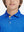 Collar close-up of Stylish print boys polo shirts with neat stitching in blue swordfish