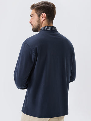 Heather Brushed Rib Knit Crewneck Sweatshirt