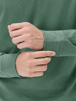 Heather Brushed Rib Knit Crewneck Sweatshirt