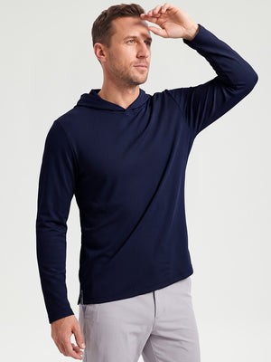 Vertical Stripes Ribbed Knit Hoodies Sweatshirt