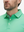 Close-up of a model wearing the irland green everyday classic solid polo, focusing on the collar and chest area
