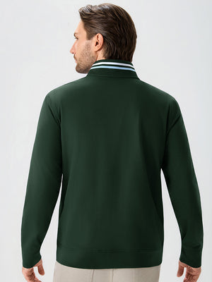 4-Way Stretch Ribbed 1/4 Zip Sweatshirt