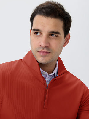 Ribbed Texture Nylon Quarter Zip Pullover