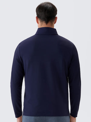 Ribbed Texture Nylon Quarter Zip Pullover